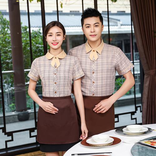 酒店餐饮服务员短袖夏季时尚饭店火锅奶茶西餐咖啡厅工作服女衬衫